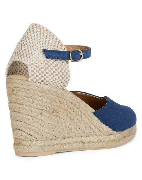 Espadrilles compensées en Velours de Cuir Gelsa avio - Talon 9.5 cm