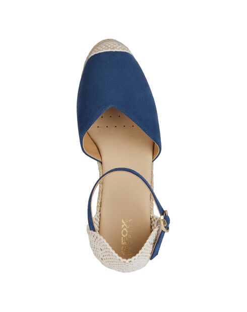 Espadrilles compensées en Velours de Cuir Gelsa avio - Talon 9.5 cm