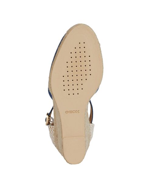 Espadrilles compensées en Velours de Cuir Gelsa avio - Talon 9.5 cm