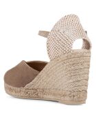 Espadrilles compensées en Velours de Cuir Gelsa beige - Talon 9.5 cm