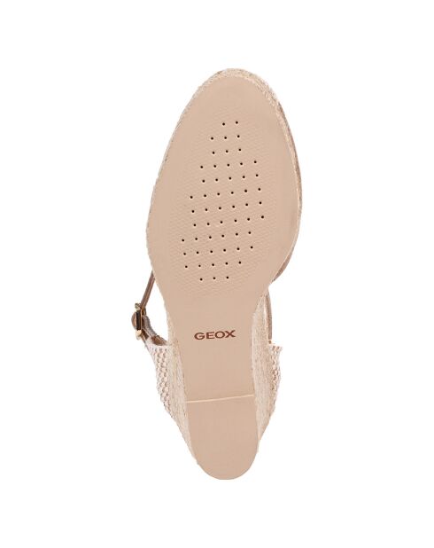Beige fluwelen leren espadrilles met sleehak van Gelsa - hak 9,5 cm