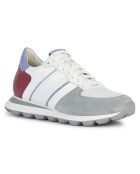 Baskets en Cuir Spherica blanc/cyclamen