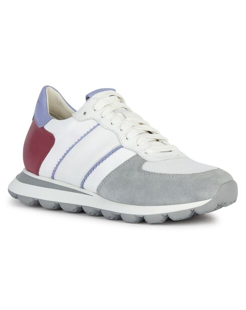 Baskets en Cuir Spherica blanc/cyclamen