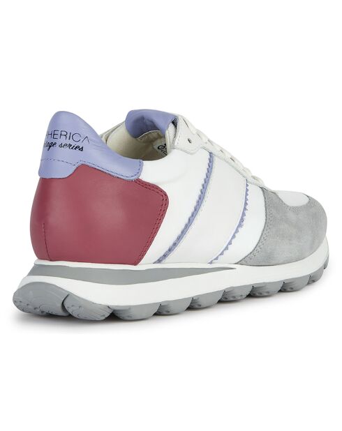 Baskets en Cuir Spherica blanc/cyclamen