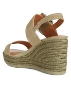 Sandales compensées en Cuir Ponza pistache - Talon 8.5 cm