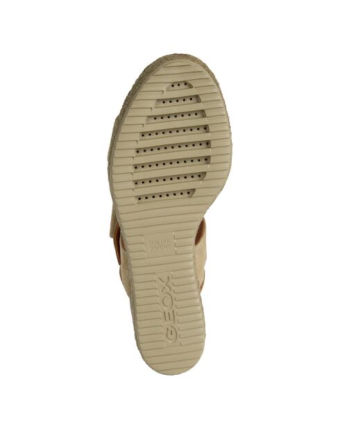 Sandales compensées en Cuir Ponza pistache - Talon 8.5 cm