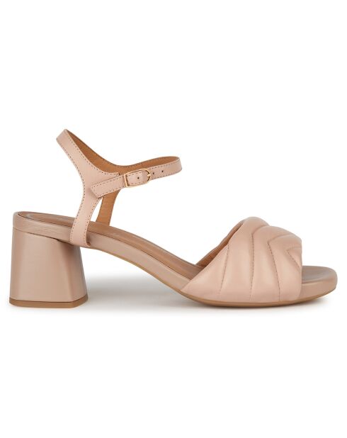 Sandales en Cuir Genziana nude - Talon 6.5 cm