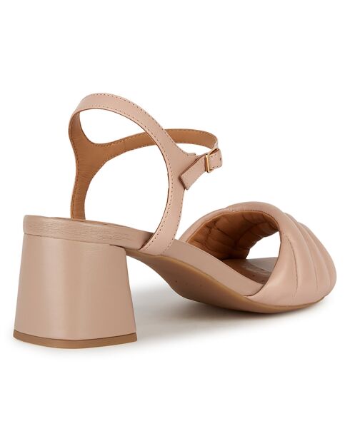 Sandalias Genziana de piel nude - tacón de 6,5 cm