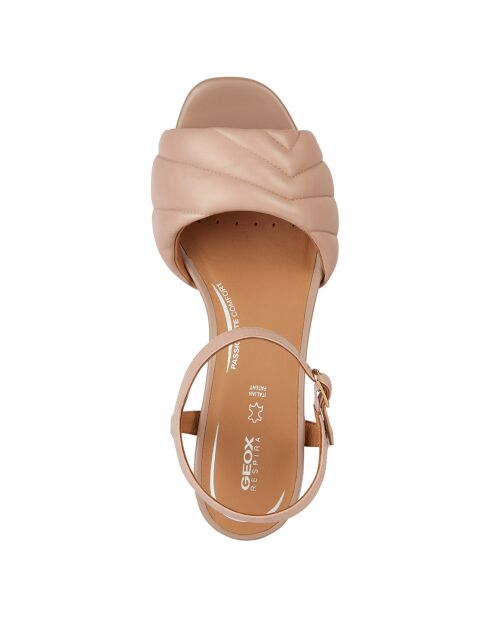 Sandalias Genziana de piel nude - tacón de 6,5 cm