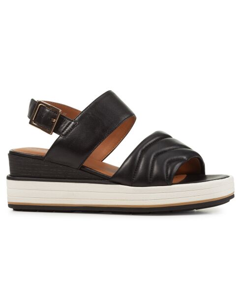 Schwarze Rosita Ledersandalen - Absatz 7 cm