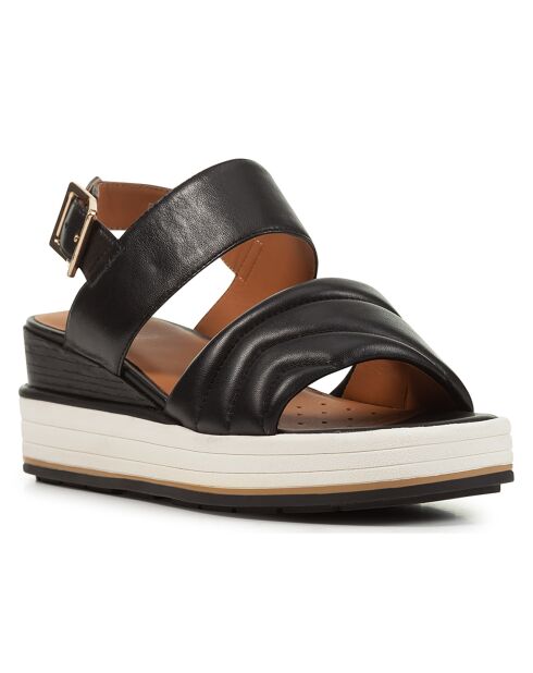 Sandales en Cuir Rosita noires - Talon 7 cm