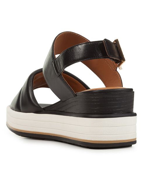 Schwarze Rosita Ledersandalen - Absatz 7 cm