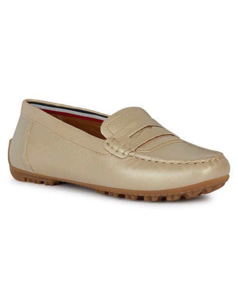 Mocassins en Cuir Kosmopolis doré pâle