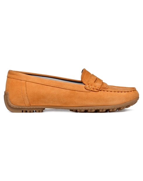 Mocassins en Velours de Cuir Kosmopolis orange