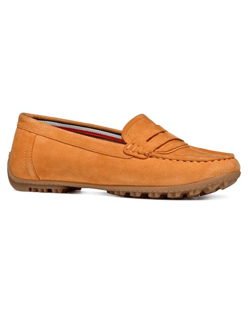 Mocassins en Velours de Cuir Kosmopolis orange