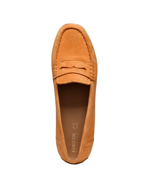 Mocassins en Velours de Cuir Kosmopolis orange