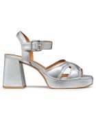 Sandales en Cuir Soledea argentées - Talon 8.5 cm