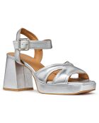 Sandales en Cuir Soledea argentées - Talon 8.5 cm