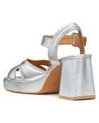 Sandales en Cuir Soledea argentées - Talon 8.5 cm