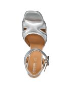 Sandales en Cuir Soledea argentées - Talon 8.5 cm