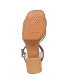 Sandales en Cuir Soledea argentées - Talon 8.5 cm