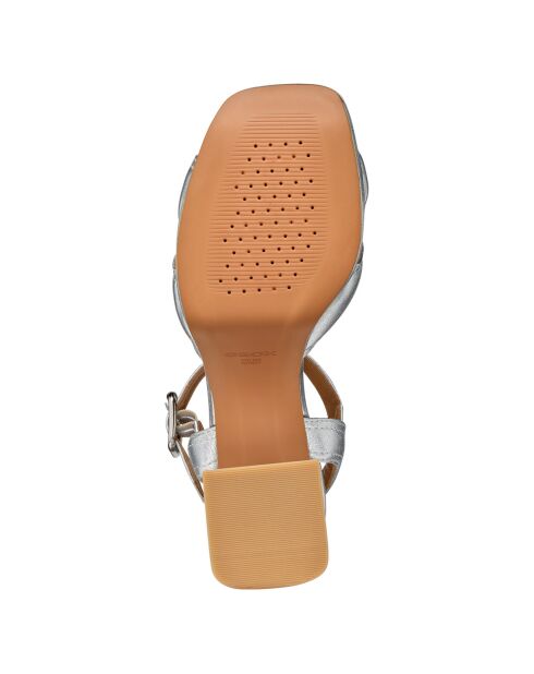 Sandales en Cuir Soledea argentées - Talon 8.5 cm