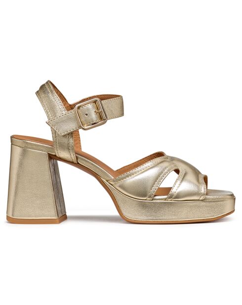 Sandali in pelle Soledea dorati - tacco 8,5 cm