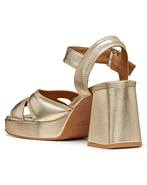 Sandali in pelle Soledea dorati - tacco 8,5 cm