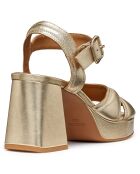 Sandales en Cuir Soledea dorées - Talon 8.5 cm