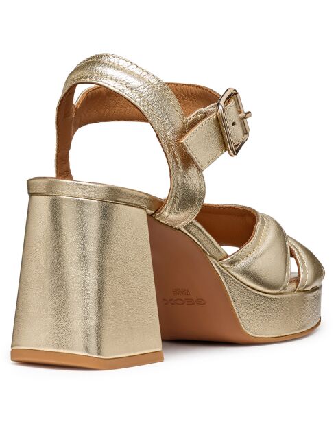 Sandali in pelle Soledea dorati - tacco 8,5 cm