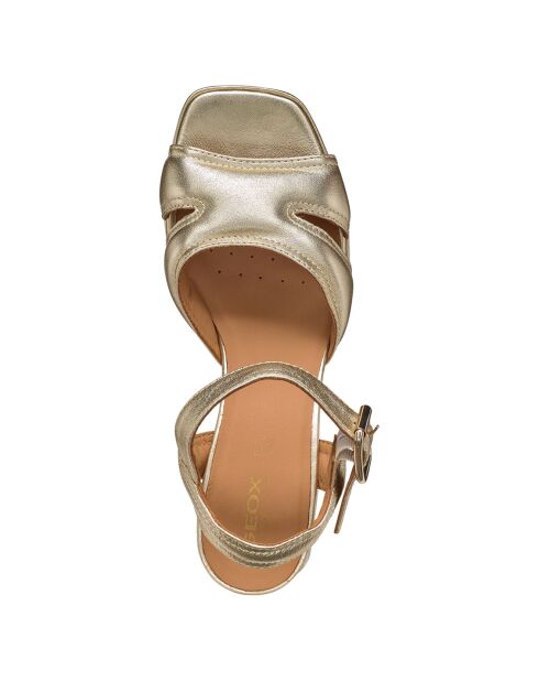 Sandali in pelle Soledea dorati - tacco 8,5 cm