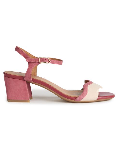 Sandalias de piel Eraklia cyclamen/nude, tacón de 5 cm