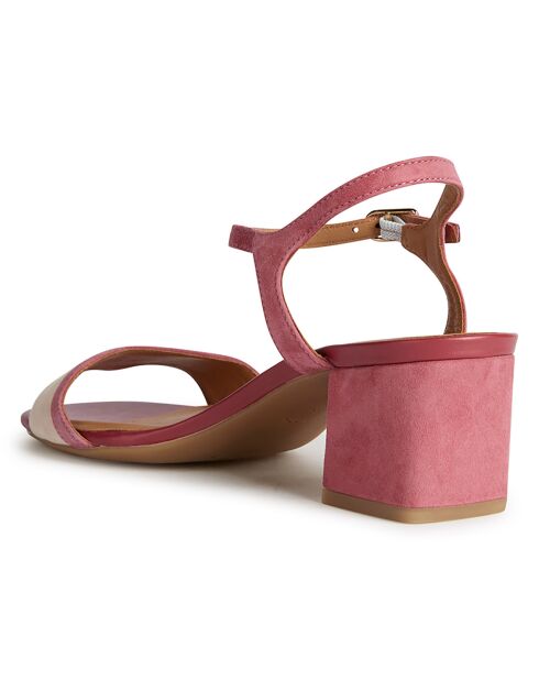 Sandalias de piel Eraklia cyclamen/nude, tacón de 5 cm