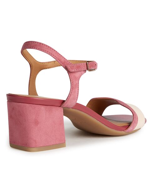 Sandalias de piel Eraklia cyclamen/nude, tacón de 5 cm
