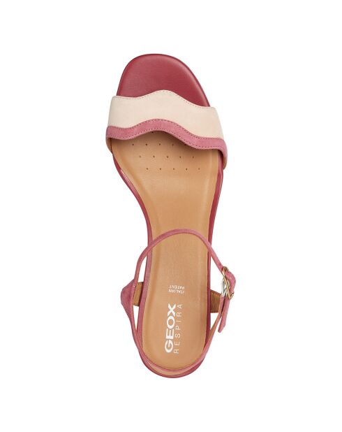 Sandales en Cuir Eraklia cyclamen/nude - Talon 5 cm