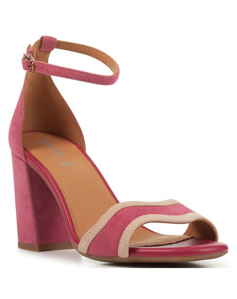 Sandales en Cuir Eraklia cyclamen/nude - Talon 8 cm