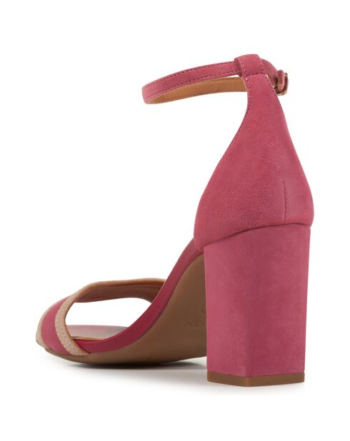 Sandalias de piel Eraklia cyclamen/nude, tacón de 8 cm