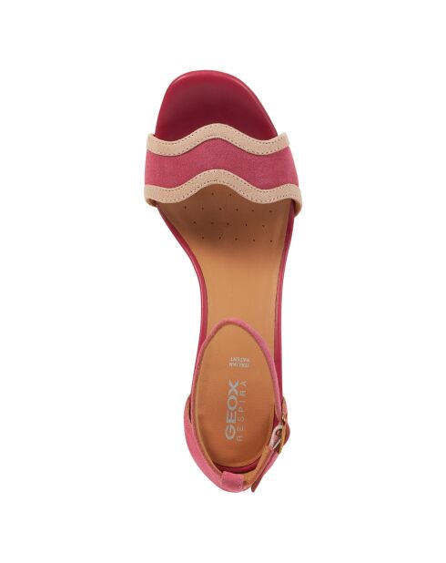 Sandales en Cuir Eraklia cyclamen/nude - Talon 8 cm