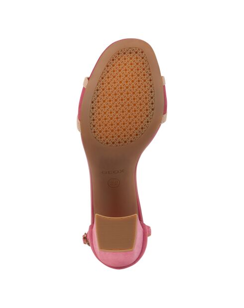 Sandalias de piel Eraklia cyclamen/nude, tacón de 8 cm