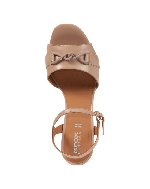 Eraklia nude leren sandalen - hak van 8 cm