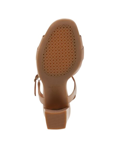 Eraklia nude leren sandalen - hak van 8 cm