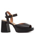 Sandales en Cuir Soledea noires - Talon 8.5 cm