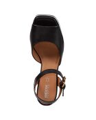 Sandales en Cuir Soledea noires - Talon 8.5 cm