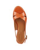 Sandales en Cuir Walk Pleasure orange - Talon 8.5 cm