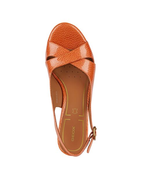Walk Pleasure Ledersandalen, 8,5 cm Absatz, Orange