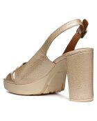 Sandales en Cuir Walk Pleasure naturel foncé - Talon 8.5 cm