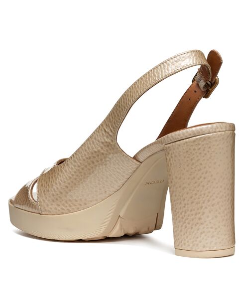 Sandales en Cuir Walk Pleasure naturel foncé - Talon 8.5 cm