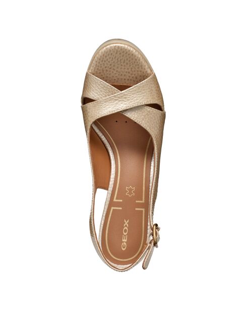 Sandales en Cuir Walk Pleasure naturel foncé - Talon 8.5 cm