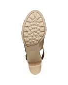 Sandales en Cuir Walk Pleasure naturel foncé - Talon 8.5 cm