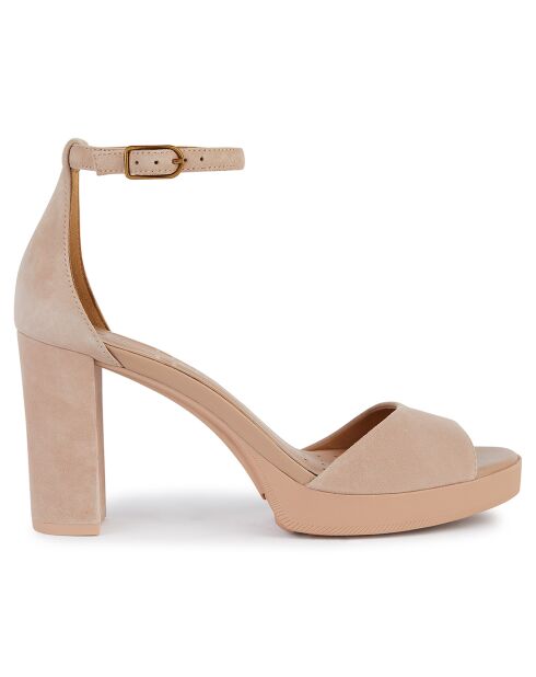 Sandales en Cuir Walk Pleasure naturel foncé - Talon 8.5 cm